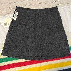 Charcoal gray cashmere blend skirt.